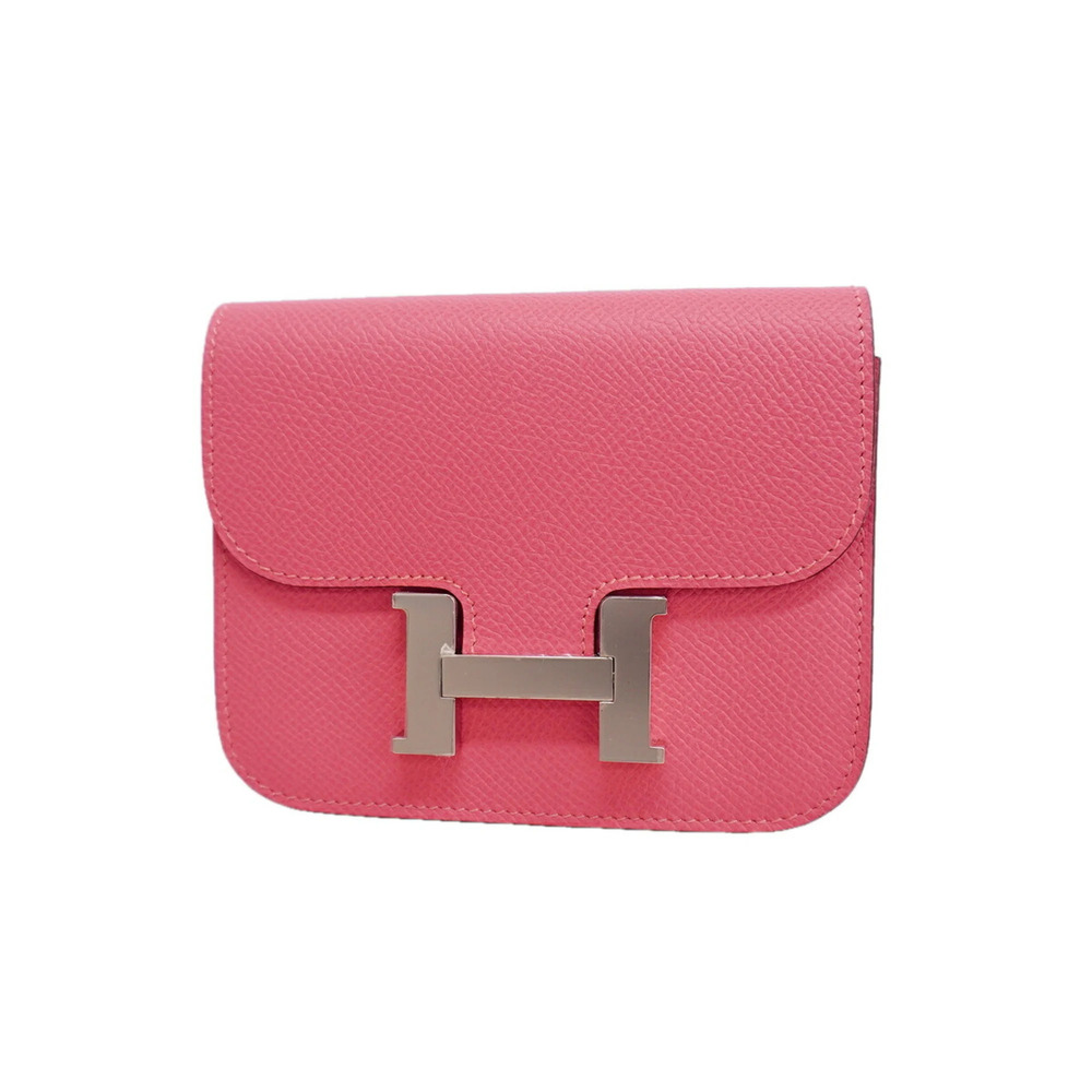 Hermes Constance Wallet, Veau Epsom Leather, Rose Azalea, W Stamp, Women's, O...